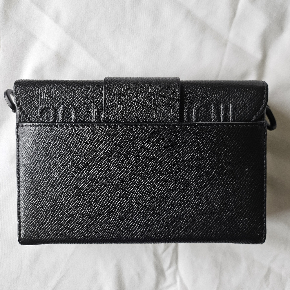 AUTH CHRISTIAN DIOR Montaigne Box Black Grained Calf Leather Bag - Picture 3 of 14